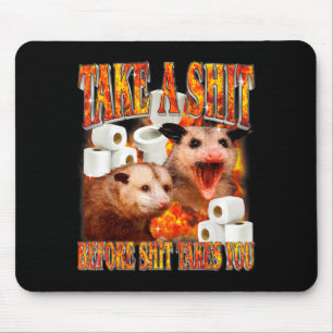 Cursed opossum inappropriate sarcastic humor mouse pad
