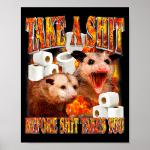Cursed opossum inappropriate sarcastic humor poster