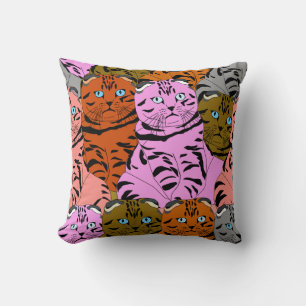 Cursed Pictures of Cats Animal Art Stupid Looking  Cushion