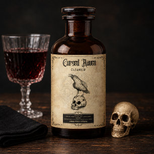 Cursed Raven: The Ultimate Halloween Bottle Label