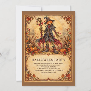 Cursed Scarecrow Autumn Halloween Party Invitation