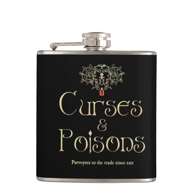 Curses and Poisons  Hip Flask (Front)