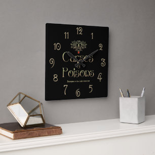 Curses and Poisons Square Wall Clock