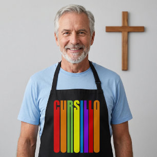 Cursillo Colorful Elongated Text Christian Faith Apron