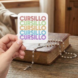 Cursillo Colorful Stacked Rainbow DeColores Square Sticker