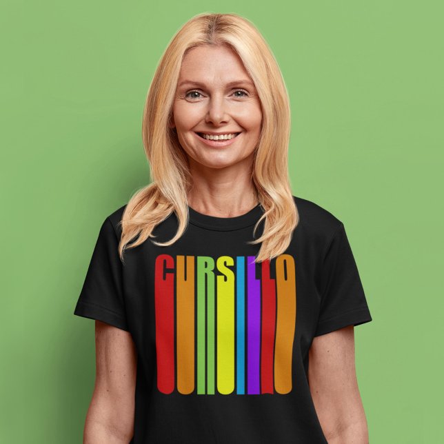 Cursillo Colourful Elongated Text Christian Faith T-Shirt (Creator Uploaded)