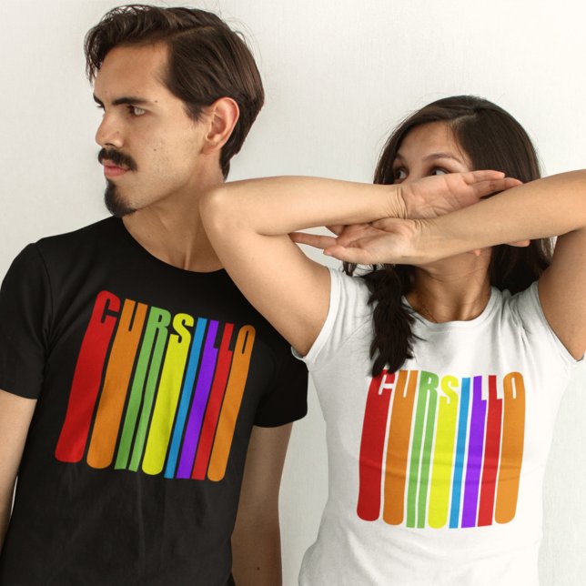 Cursillo Colourful Elongated Text Christian Faith T-Shirt (Creator Uploaded)