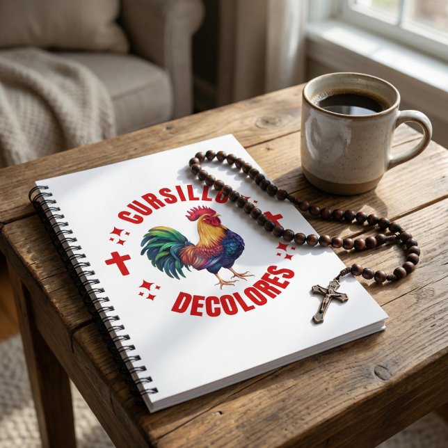 Cursillo Decolores Colourful Rooster with Crosses Notebook (Creator Uploaded)