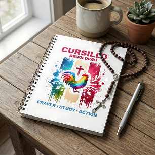 Cursillo DeColores Rooster & Cross Brush Strokes Notebook