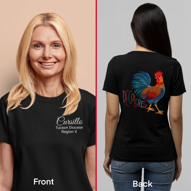 Cursillo Decolores with Diocese & Region on Pocket T-Shirt (Creator Uploaded)