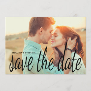 Cursive Chic Save the Date Wedding Photo Card