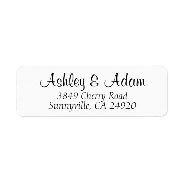 Cursive Elegance - Wedding Return Address Labels (Front)