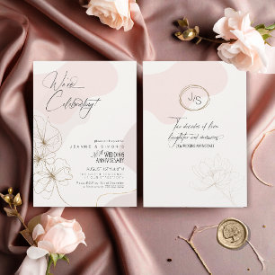 Cursive Floral 20th Anniversary Blush ID1168 Invitation