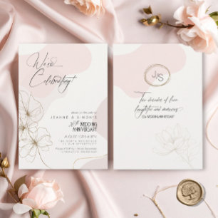 Cursive Floral 20th Anniversary Blush ID1168 Invitation