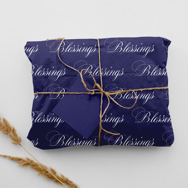 Cursive Font Blessings Royal Blue Tissue Paper (Creator Uploaded)