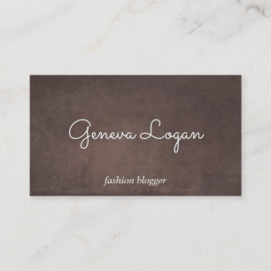 Cursive Font Brown Texture Background Business Card