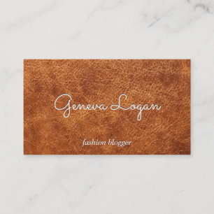 Cursive Font Brown Texture Background Business Card