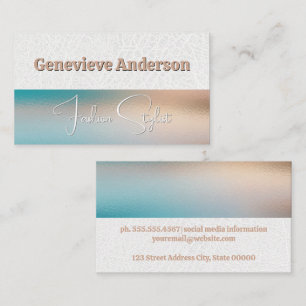 Cursive Font Leather Glass Texture Business Card