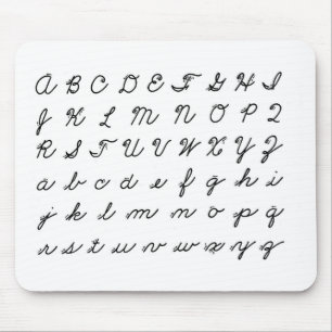 cursive handwriting chart mouse pad