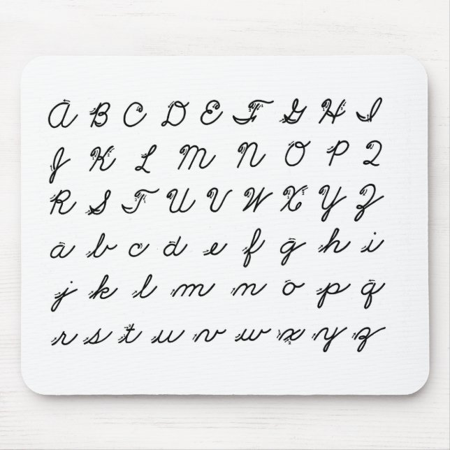 cursive handwriting chart mouse pad (Front)