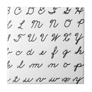 cursive handwriting chart tile