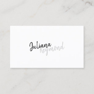 cursive handwritten professional modern b/w business card