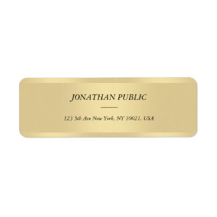 Cursive Italic Text Font Gold Template Modern Cool Return Address Label