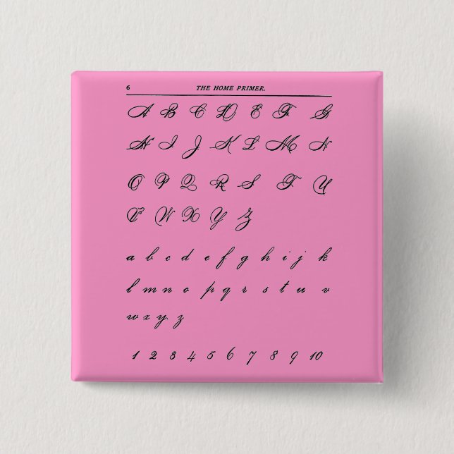 Cursive Letters 15 Cm Square Badge (Front)