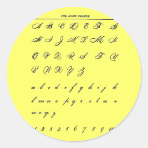 Cursive Letters Classic Round Sticker