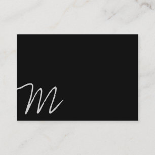 Cursive Monogram   Asymmetric (black) Business Card