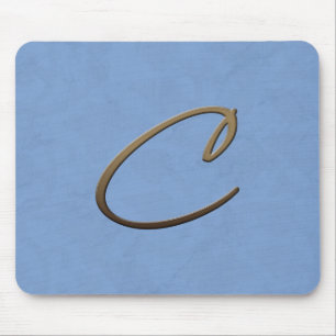 cursive monogram - C Mouse Pad