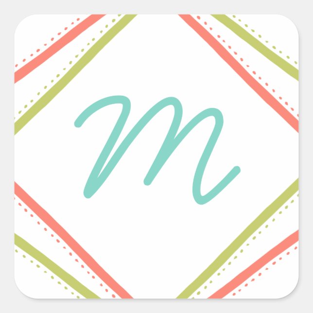 Cursive Monogram Holiday Stickers (Front)