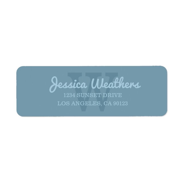 Cursive Name | Monogrammed Return Address Label (Front)