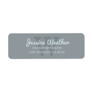 Cursive Name   Monogrammed Return Address Label