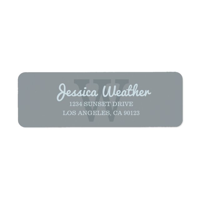 Cursive Name | Monogrammed Return Address Label (Front)