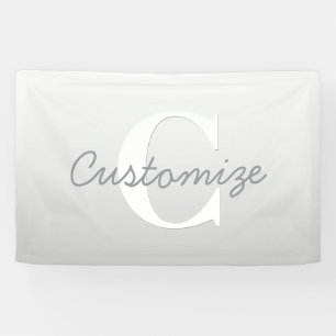 Cursive Name or other Text w/Monogram Gradient Banner