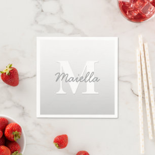 Cursive Name or other Text w/Monogram   Gradient  Napkin
