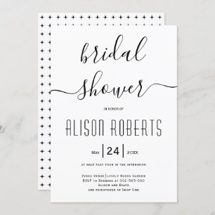 Cursive script calligraphy wedding bridal shower invitation