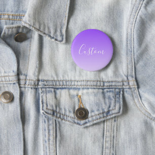 Cursive Script Name & Editable Light Purple Ombre  6 Cm Round Badge