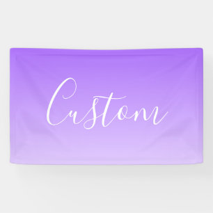 Cursive Script Name & Editable Light Purple Ombre Banner