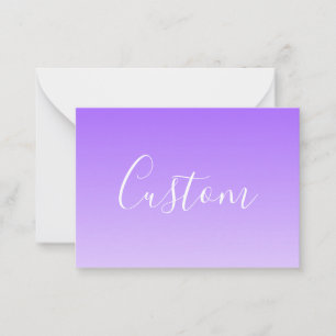 Cursive Script Name & Editable Light Purple Ombre  Card