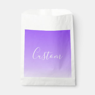 Cursive Script Name & Editable Light Purple Ombre Favour Bag