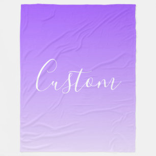 Cursive Script Name & Editable Light Purple Ombre  Fleece Blanket