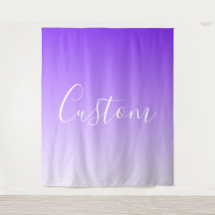 Cursive Script Name & Editable Light Purple Ombre  Tapestry