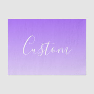 Cursive Script Name & Editable Light Purple Ombre  Tissue Paper