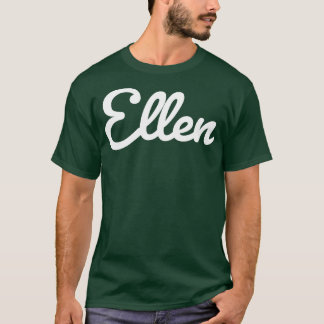 Cursive Script Typography White Text T-Shirt