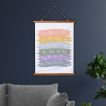 Cursive Spanish Alphabet Aesthetic Brushstrokes