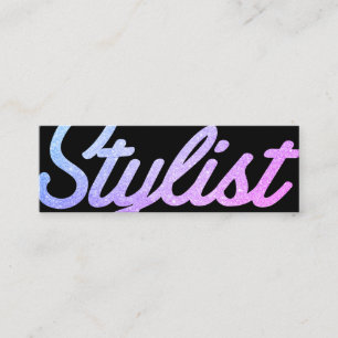 Cursive Stylist Large / Pink Mini Business Card