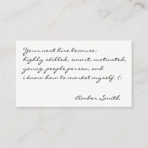Cursive Text Quote Business Card