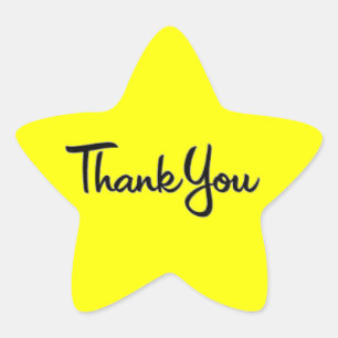 CURSIVE WRITING THANK YOU EXPRESSION STAR STICKER